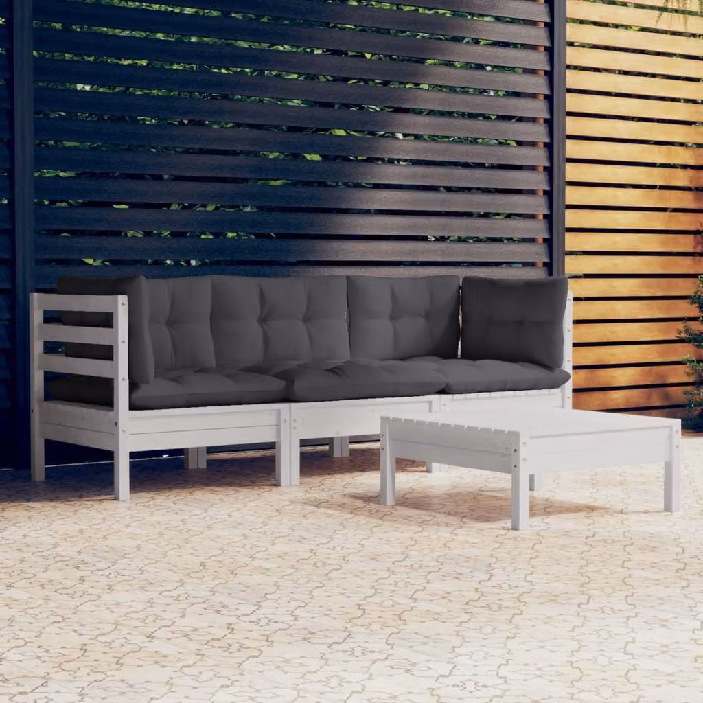 Maison Exclusive - Set Divani da Giardino 4 pz con Cuscini Antracite Legno di Pino