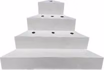 Scala ad angolo sotto liner per piscina interrata PISCINE ITALIA bianca con 4 scalini e sistema comfort