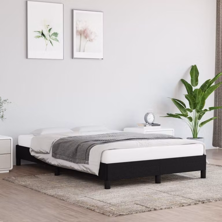 The Living Store struttura letto nera 120x200 cm in tessuto