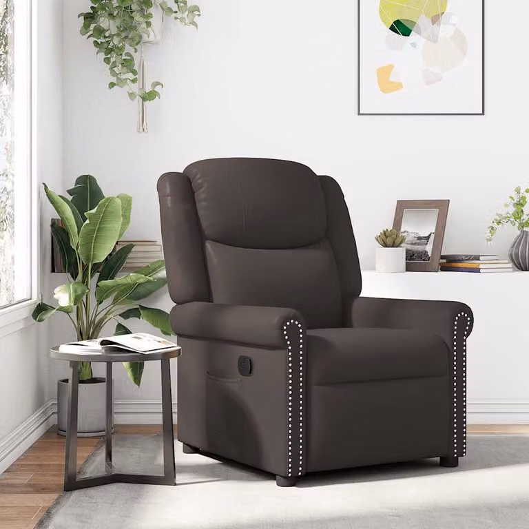 Poltrona Reclinabile Relax vidaXL in Similpelle Marrone Lucido con Braccioli