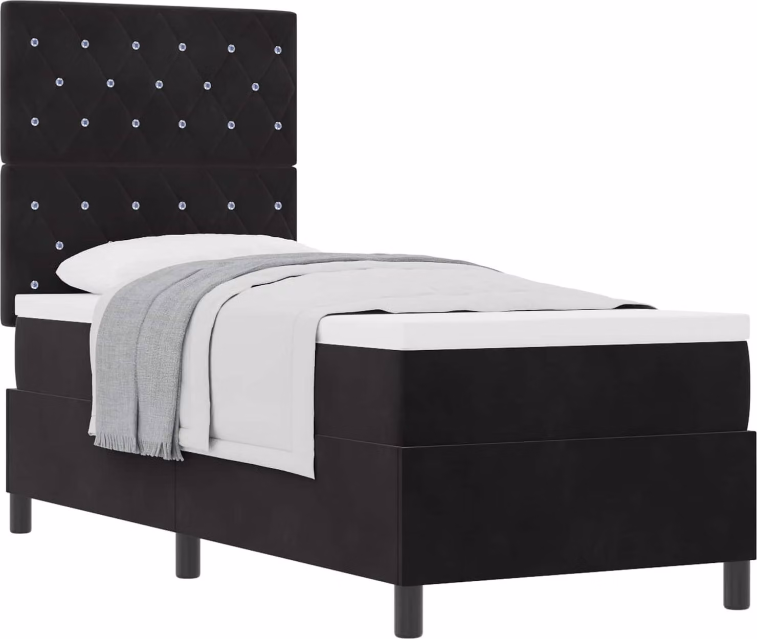 SYFAX™ Letto a molle con materasso Nero 80 x 200 cm Tessuto
