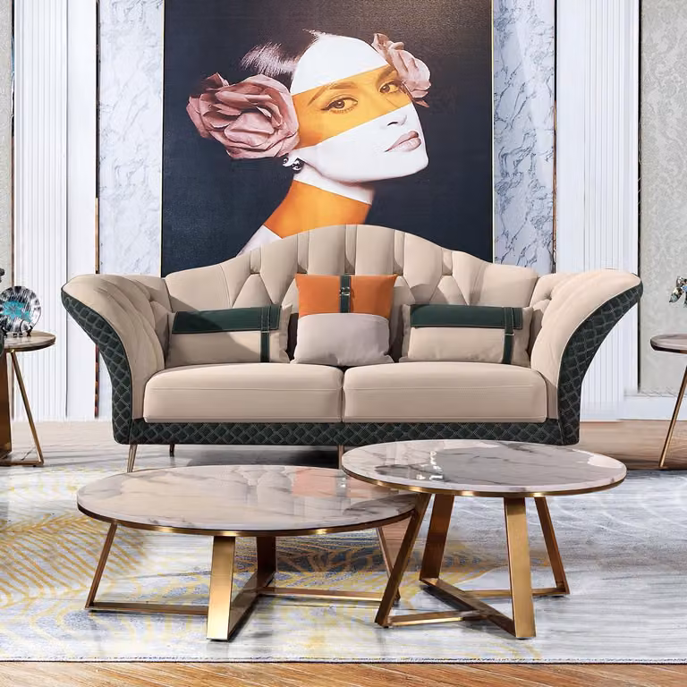 Sofagarnitur Designer Sofa Ledersofa 321 Sitzer Modernes Sofa Wohnlandschaft