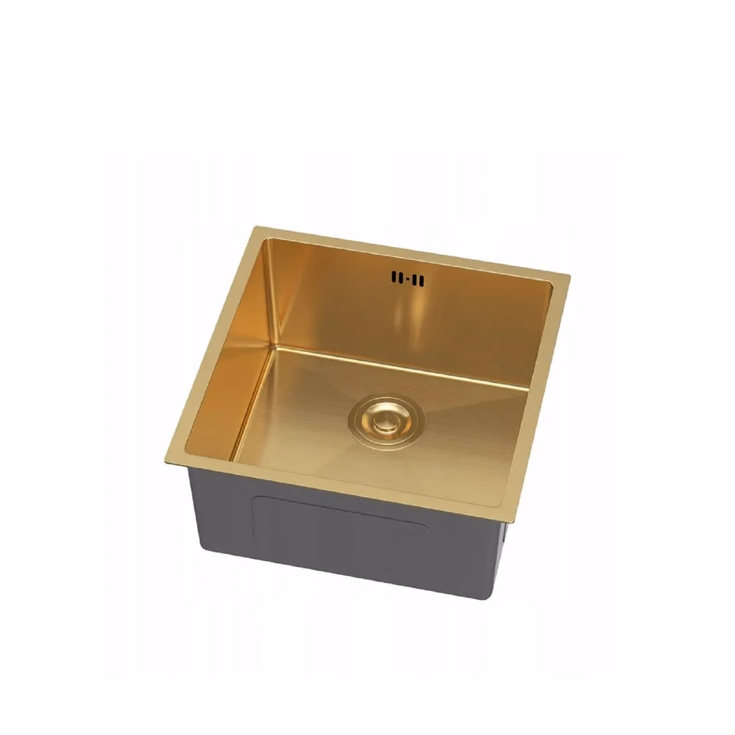 Lavello QLS sottopiano RITA 44 × 44 cm in acciaio inox incl. sifone GOLD 11218