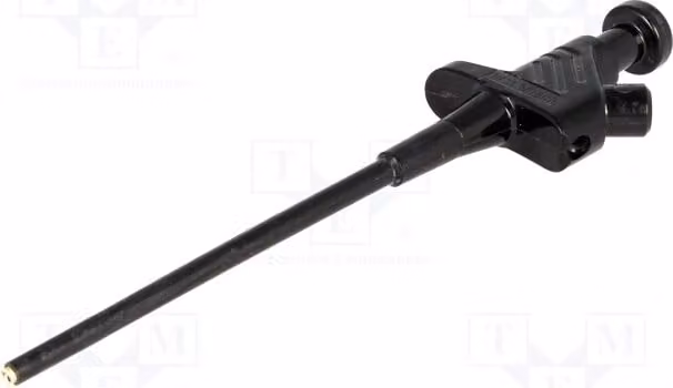 1 x Pinza di misura, lunghezza: 158 mm, 100 mΩ, modello KLEPS30SW, con puntale da 4 mm, 60 VDC, morsetto nero