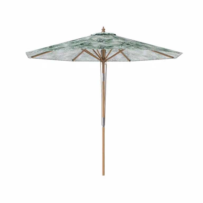 Ombrellone da giardino Costway Verde con tettuccio di ventilazione e 8 stecche in legno, Diametro: 270 cm