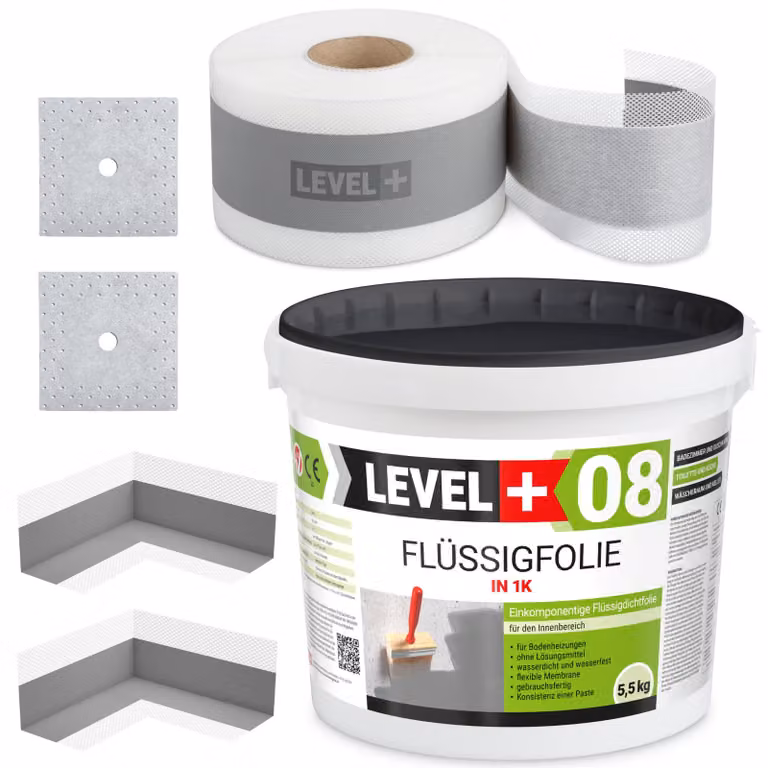 Set di guarnizioni Nastro di tenuta Foglio liquido 5,5KG Sigillatura del bagno Sigillatura della doccia PROFI SET13