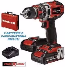 Trapano avvitatore a percussione Einhell con batteria ricaricabile 18V 2Ah rosso