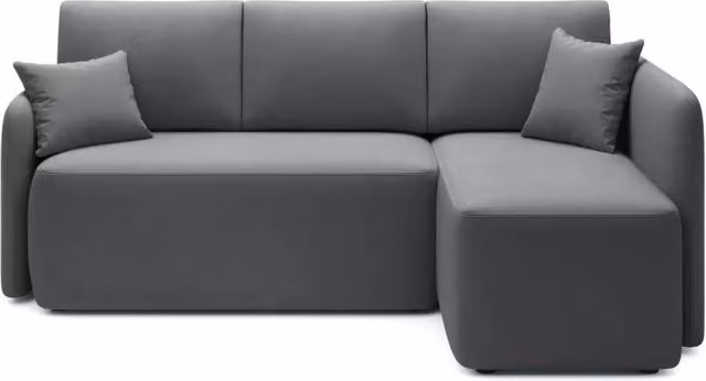 Divano ad angolo L MEUBLORAMA Grigio con funzione letto e poggiatesta regolabile