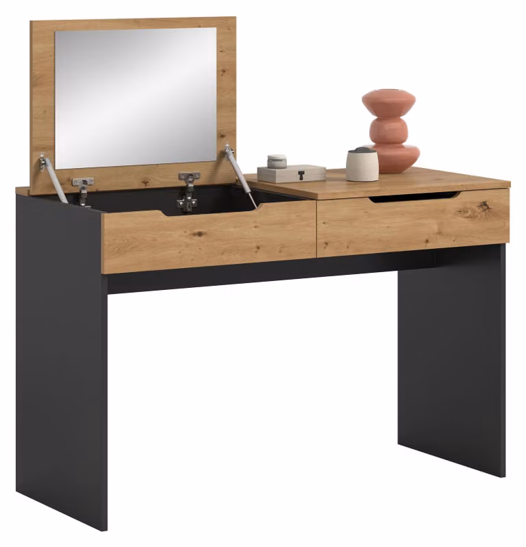 xonox.home Tavolo da trucco Canu Basalt grigio/ imitazione Artisan L/A/P: 115x76x50 cm