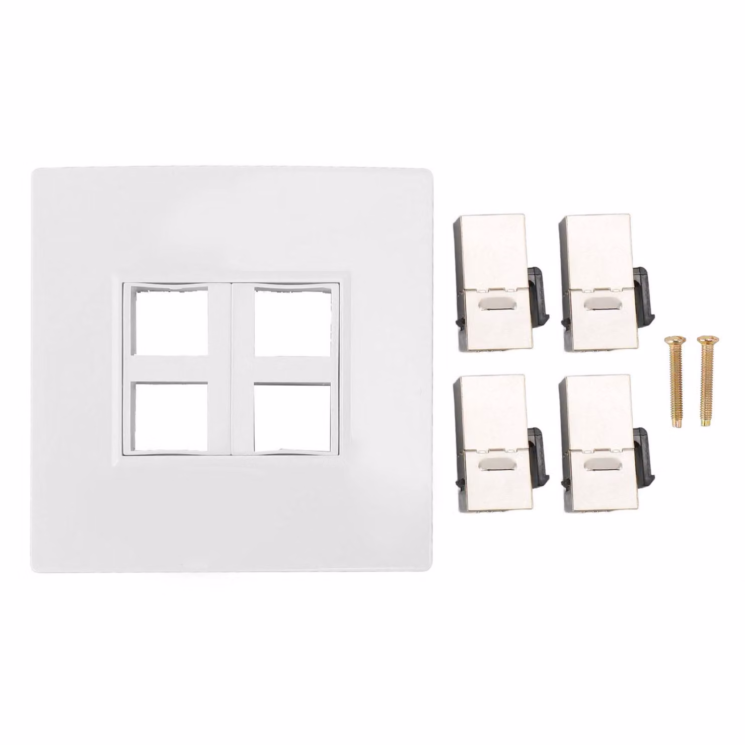 Piastra a muro Ethernet Cat-6, con connettore a 4 porte, progettata per evitare problemi di connessione internet con cavi CAT5, CAT5E, CAT6 e CAT6A