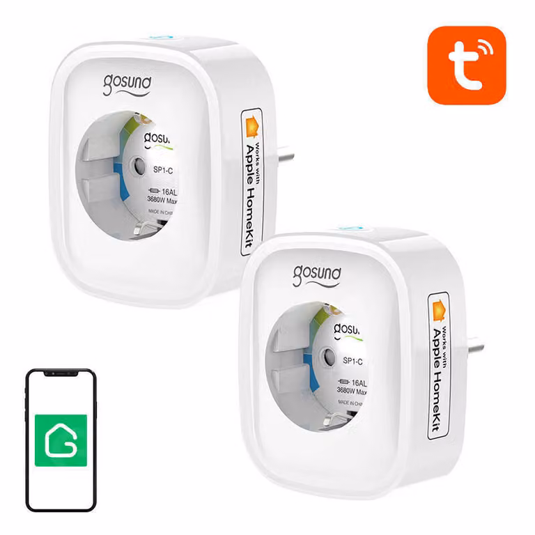 Presa intelligente Wifi Gosund Sp1-H, 2 pezzi (Homekit) (confezione da due) 16A
