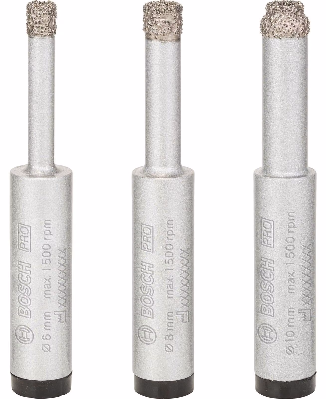 PRO Set di punte a secco in Vetroceramica, 6 x 33, 8 x 33, 10 x 33 mm, 3 pezzi.