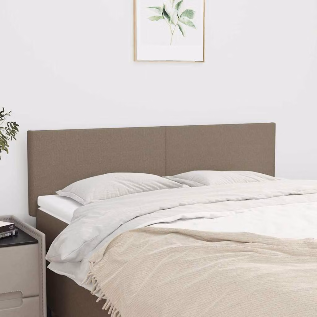 Testiera per letto imbottita vidaXL in tessuto color tortora L: 144 cm, P: 5 cm, H: 78-88 cm