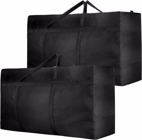 Set di 2 borse portaoggetti extra large da 180 litri, borse da trasloco in Oxford 600D per impieghi gravosi con cerniera, borsa impermeabile per il trasporto di piumoni, vestiti, biancheria da letto, spazio di archiviazione