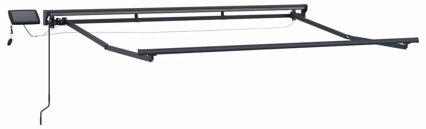 Cornice per Tenda Manuale con LED Antracite 3 x 2 m Alluminio