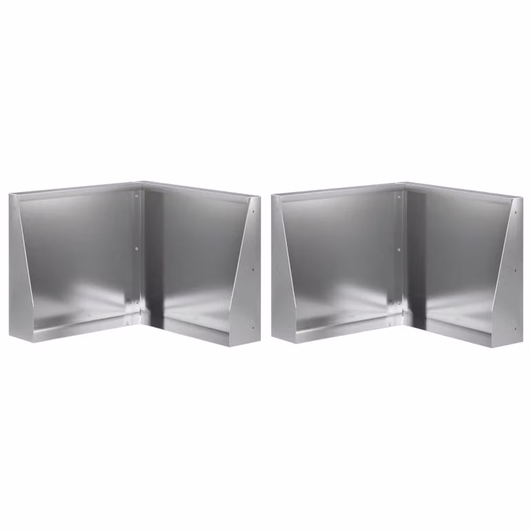 Set di 2 muretti per aiuole rialzate vidaXL in acciaio zincato argento, L/P/H: 50 x 50 x 50 cm