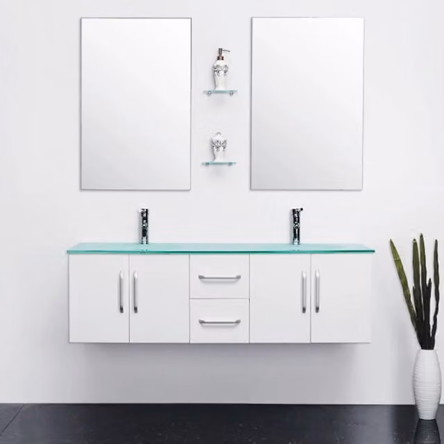 Mobile Bagno Bianco 151 cm Lavabo Incluso – White Ice
