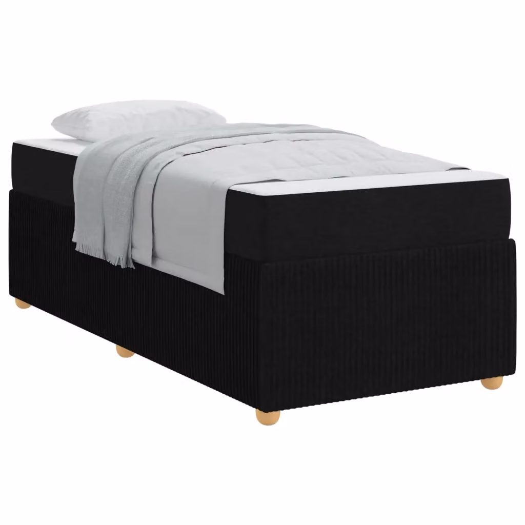 Struttura del letto imbottita vidaXL in tessuto nero, L 90 x P 200 cm – 2