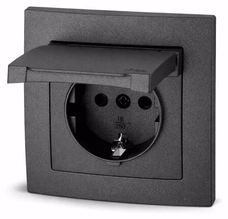 Prese da incasso, grado di protezione IP44, serie Aqua ET-1, colore antracite