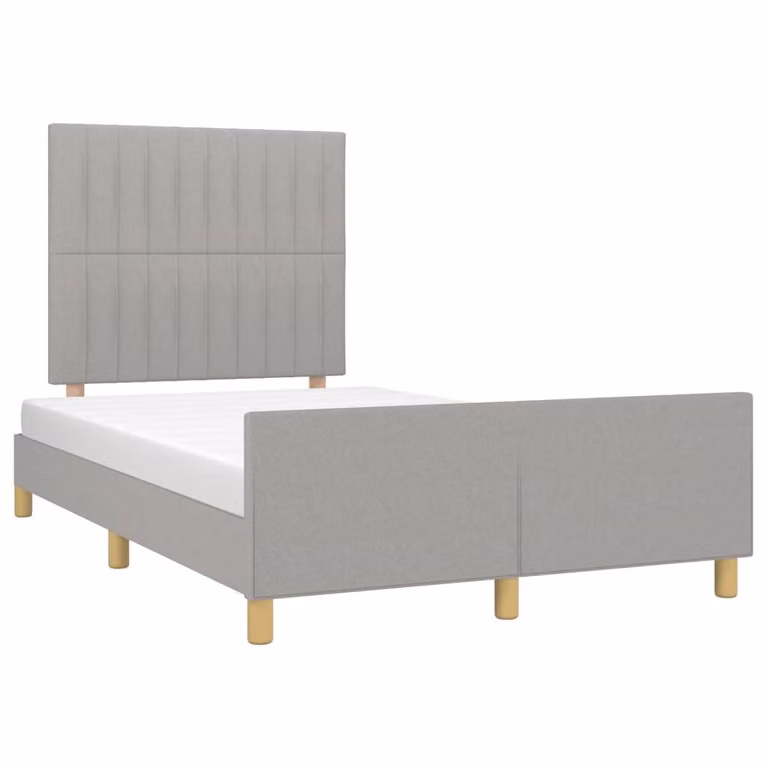 Giroletto senza Materasso Grigio Chiaro 120x190 cm in Tessuto