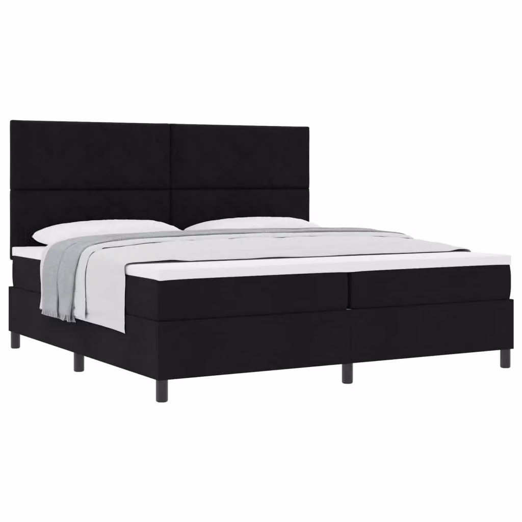 Letto a molle con testiera vidaXL in tessuto nero L: 200 cm, P: 200 cm, H: 280 cm – 2