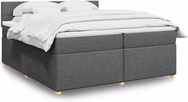 Letto Ibrido Moderno vidaXL con Materasso Grigio e Bianco L/P: 200 x 200 cm