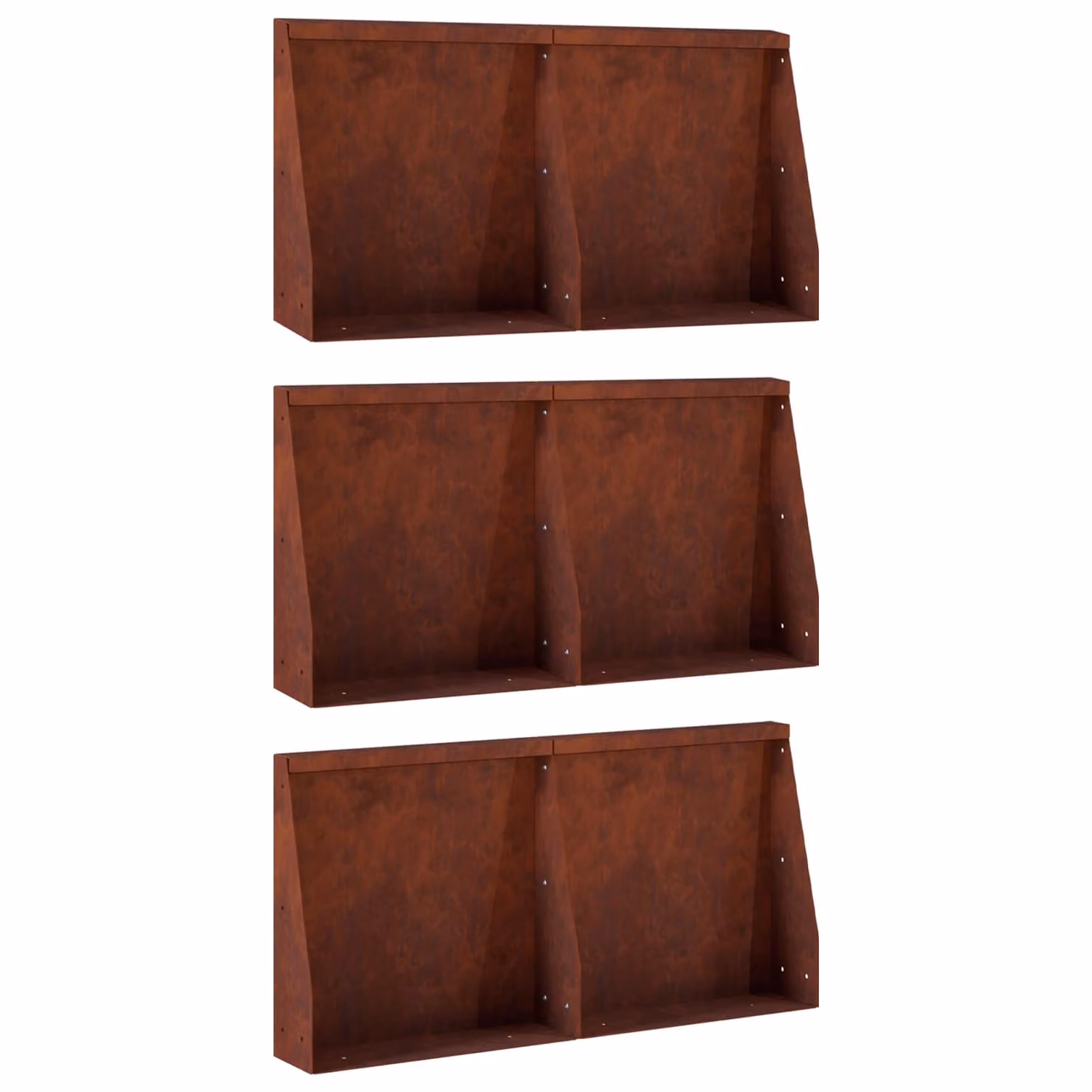 Set di 6 pezzi di muri di contenimento vidaXL in acciaio Corten marrone, L: 40 cm, P: 12 cm, H: 30 cm
