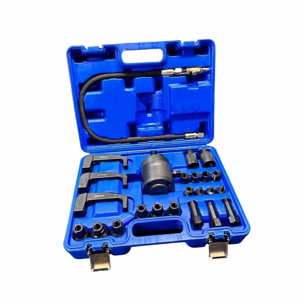 Kit estrattore pneumatico per iniettori diesel con 3 adattatori colore blu – 2