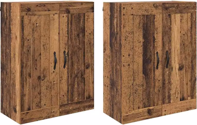 Mobile a muro 2 pcs Legno vecchio 69,5 x 34 x 90 cm