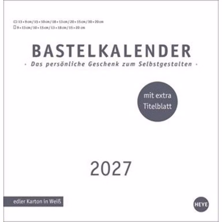 Calendario fai da te Premium bianco grande 2027