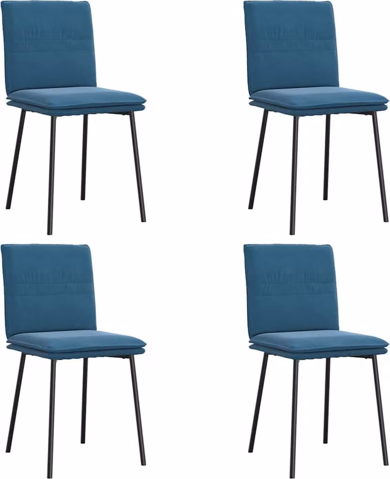 Sedie da Pranzo 4 pz Blu in Velluto
