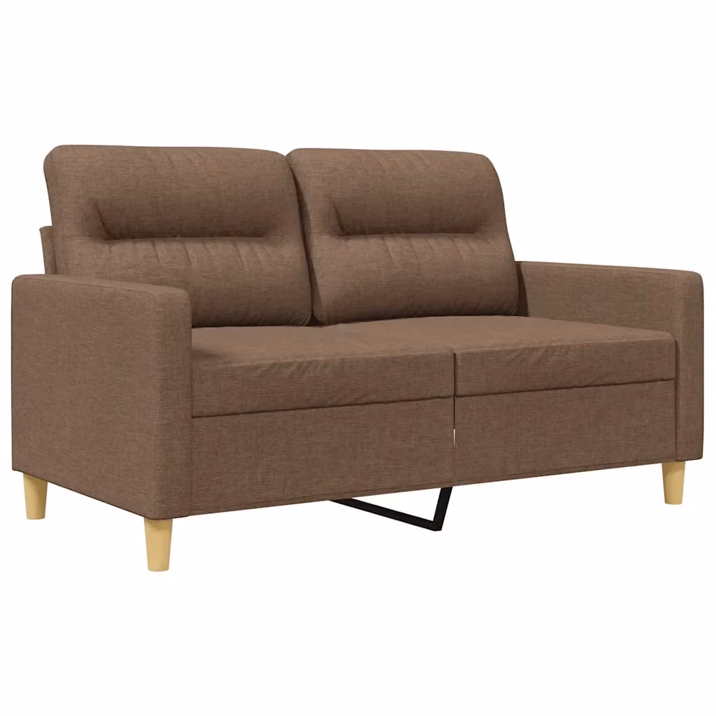 Divano a 2 posti moderno VIDAXL in tessuto marrone con struttura in metallo per soggiorno L: 138 cm, P: 77 cm, H: 80 cm – 2
