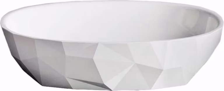 Lavabo da appoggio SAT Meda 56 x 37 cm senza foro per rubinetto e troppopieno, bianco