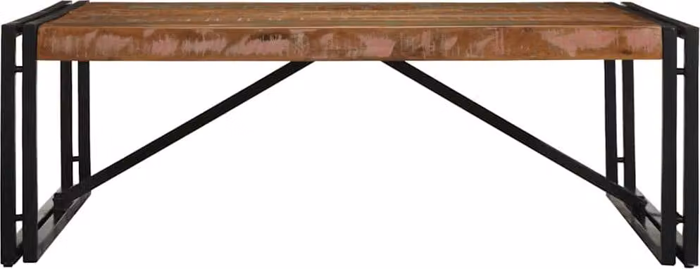 vidaXL Tavolino da caffè Multicolore 100x100x35 cm legno di recupero legno massiccio