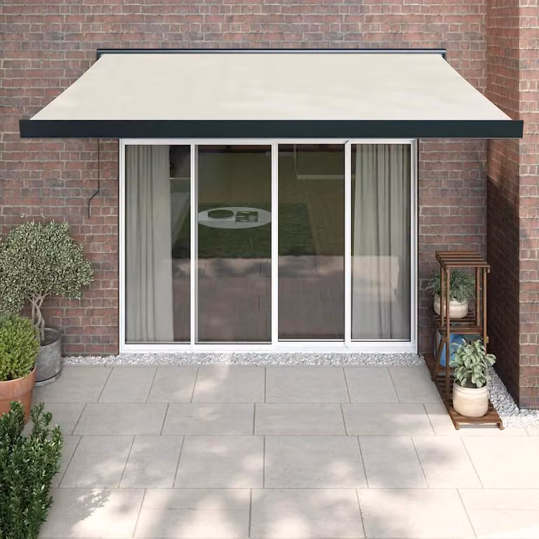 vidaXL Tenda da Sole Retrattile Crema 3,5x2,5 m in Tessuto e Alluminio