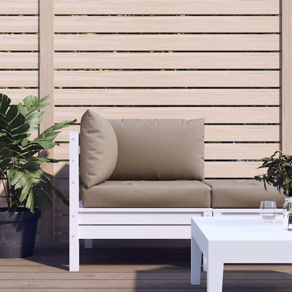Set di 3 cuscini per pallet vidaXL in tessuto Oxford beige e grigio, impermeabili e traspiranti, L/P: 60 x 60 cm