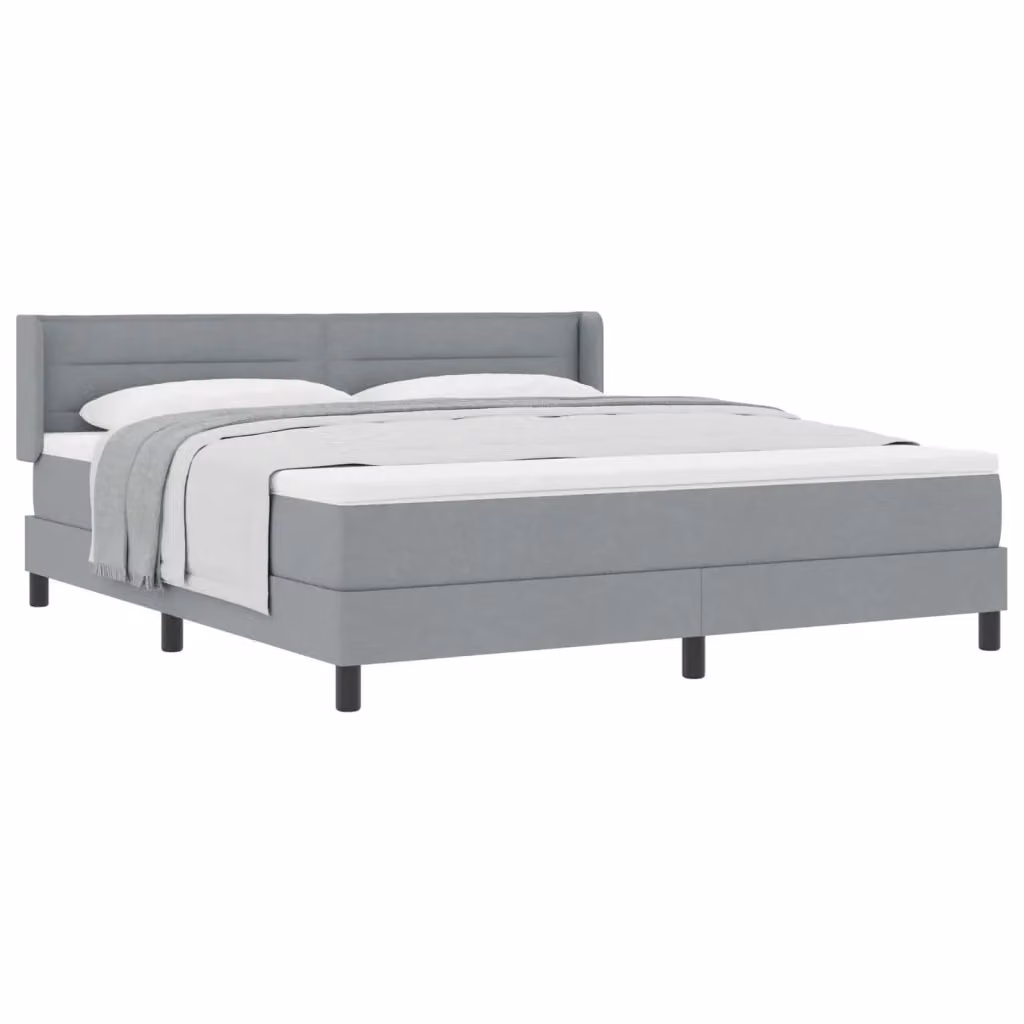 Letto a molle con testiera vidaXL in tessuto grigio L: 180 cm, P: 200 cm, H: 280 cm – 2
