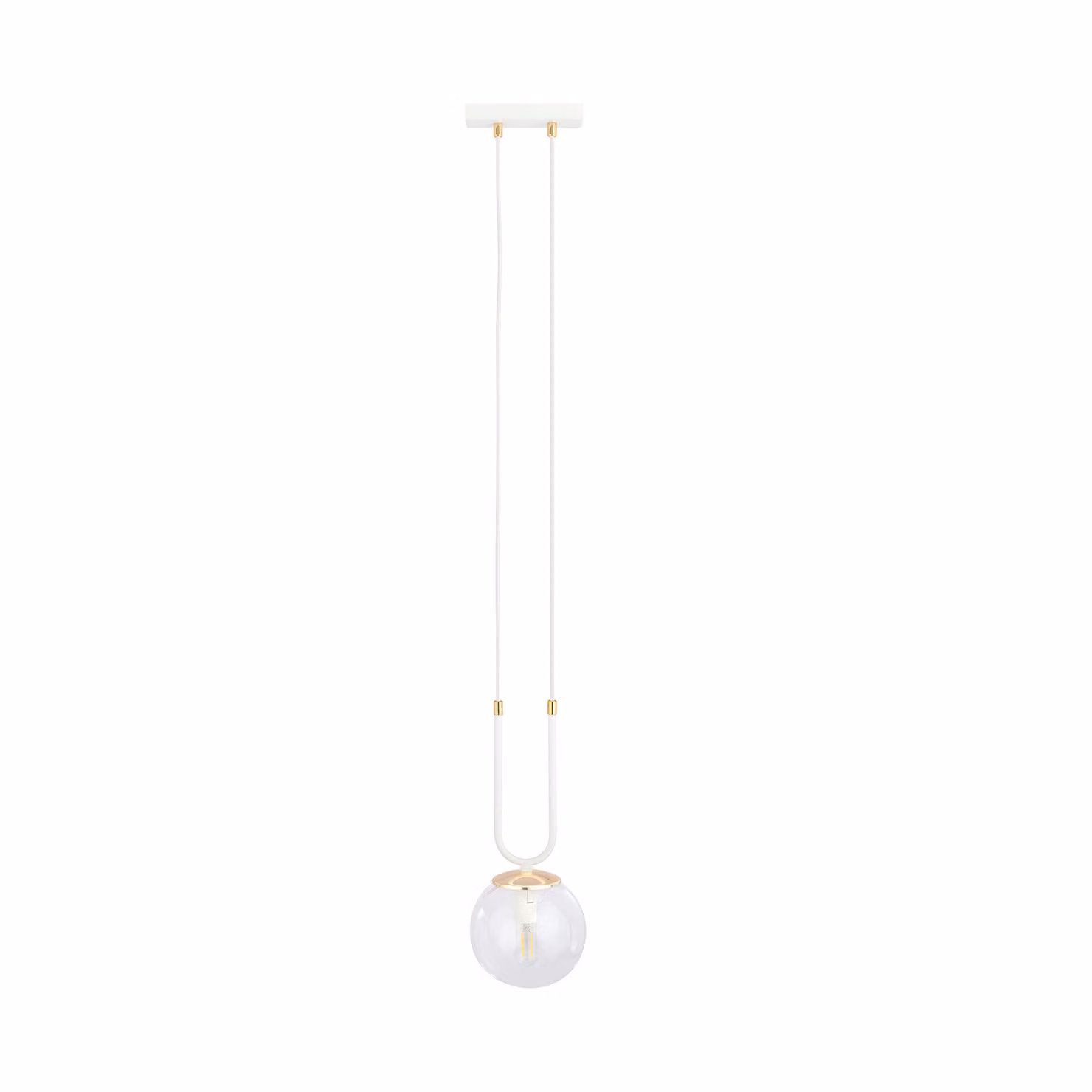 Lampada a sospensione Emibig 1xE14 40W GLAM 1 BIANCO/TRASPARENTE 1116/1