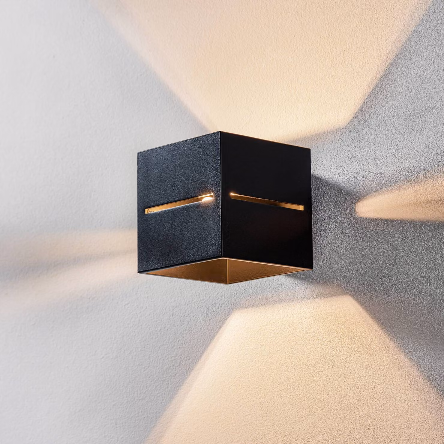 Applique da parete Top SOLLUX LIGHTING, dimmerabile, Nero, Soggiorno / Sala da pranzo, Alluminio, Moderno, Applique
