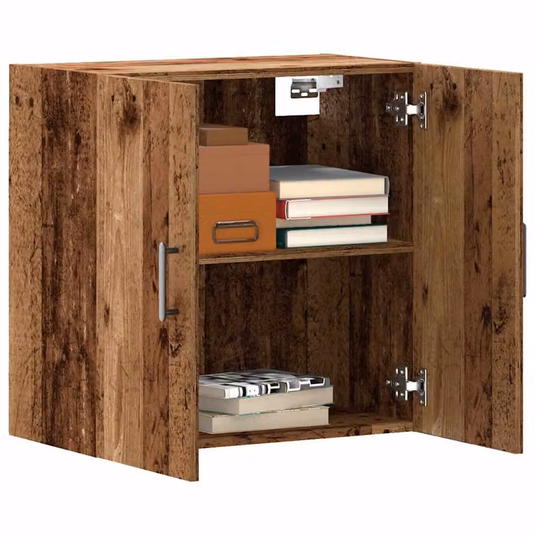 Armadietto a muro vidaXL in legno rustico marrone con ante a battente, L 60 cm x P 31 cm x H 60 cm