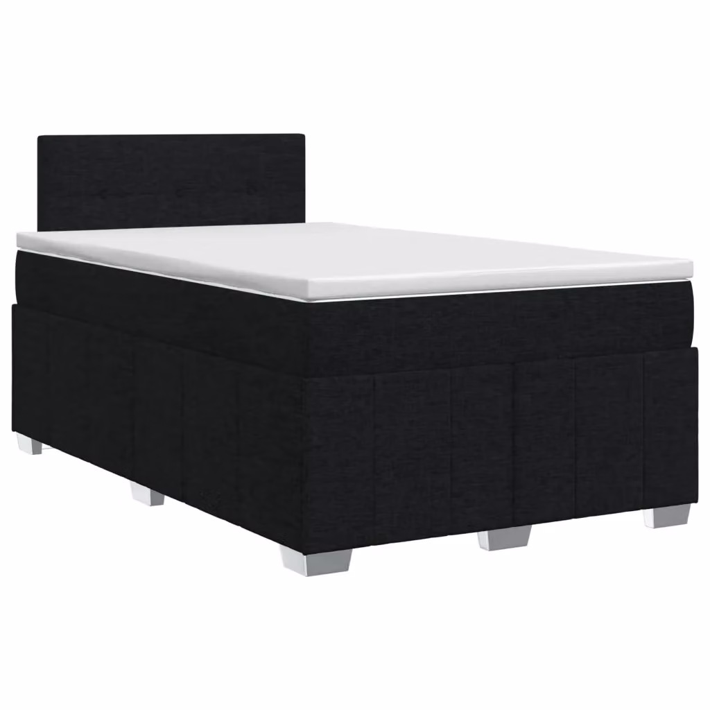 Letto box spring con materasso ibrido vidaXL in tessuto nero e bianco L/P: 120 x 200 cm – 2