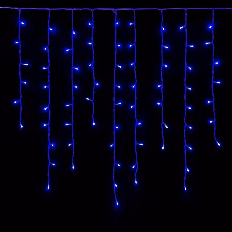 Tenda luminosa a LED, 5 metri, 200 LED, blu, grado di protezione IP65, espandibile