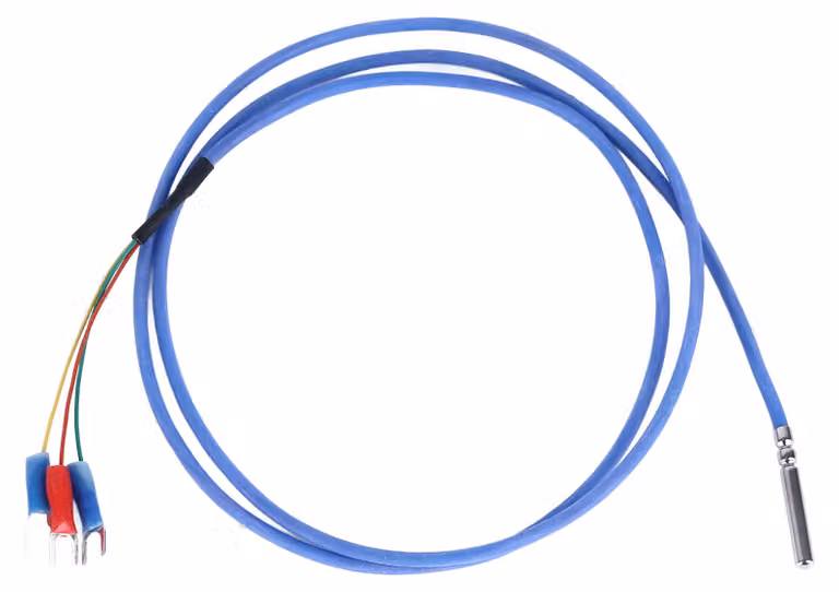 Sensore di temperatura PT100, sonda in acciaio inossidabile, dimensioni 4x30x1000 mm, con filo in PTFE argentato, RTD resistente all'acqua