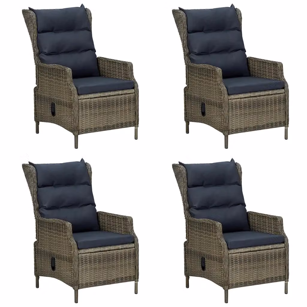 Set di mobili da giardino vidaXL in legno di acacia oliato marrone e nero, 5 pezzi – 3