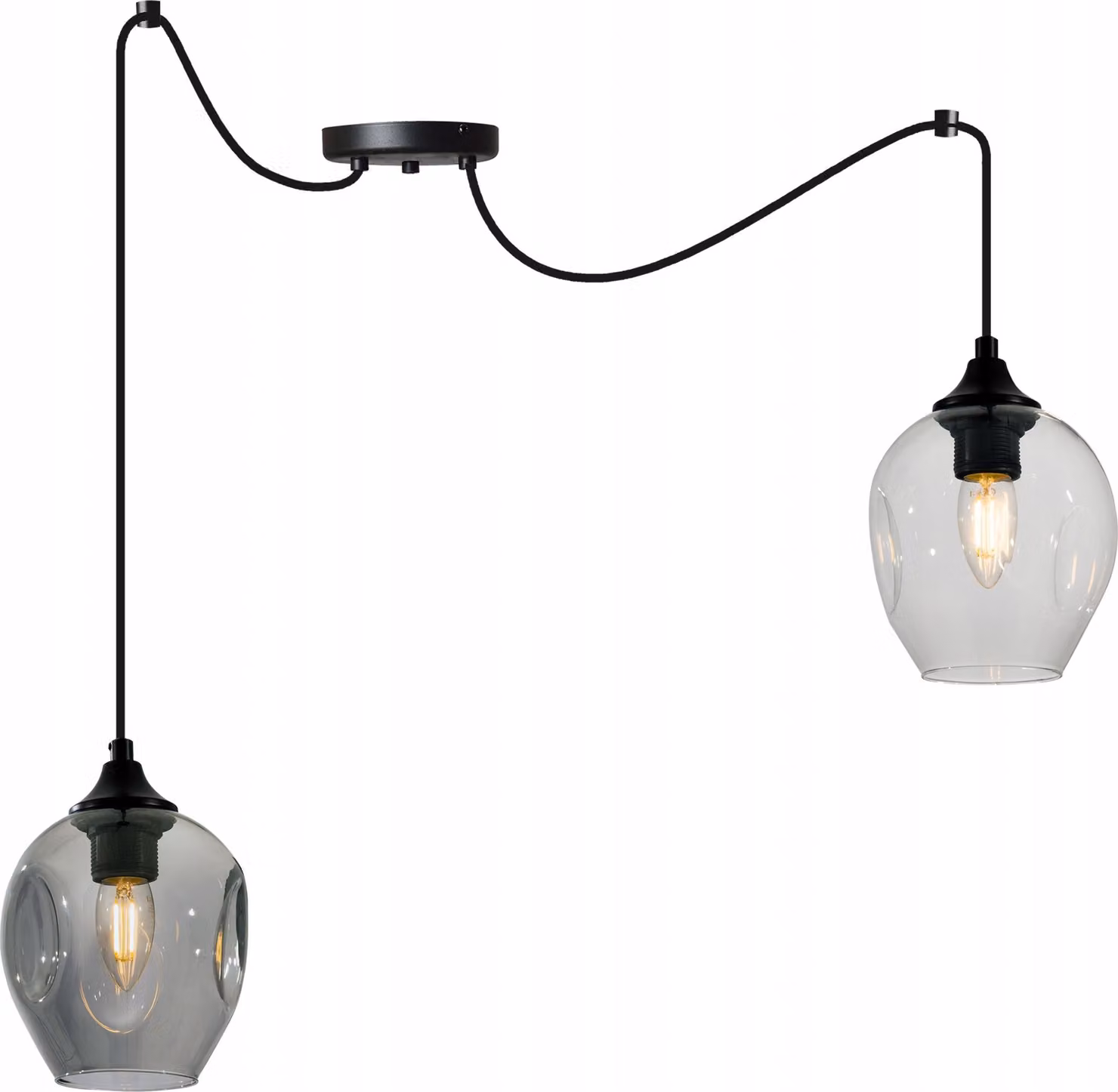 Prage Spider lampada a sospensione - lampada a sospensione a forma di ragno - lampada da soffitto - lampada a ragno con 2 teste - lampada a sospensione in metallo e vetro - miele