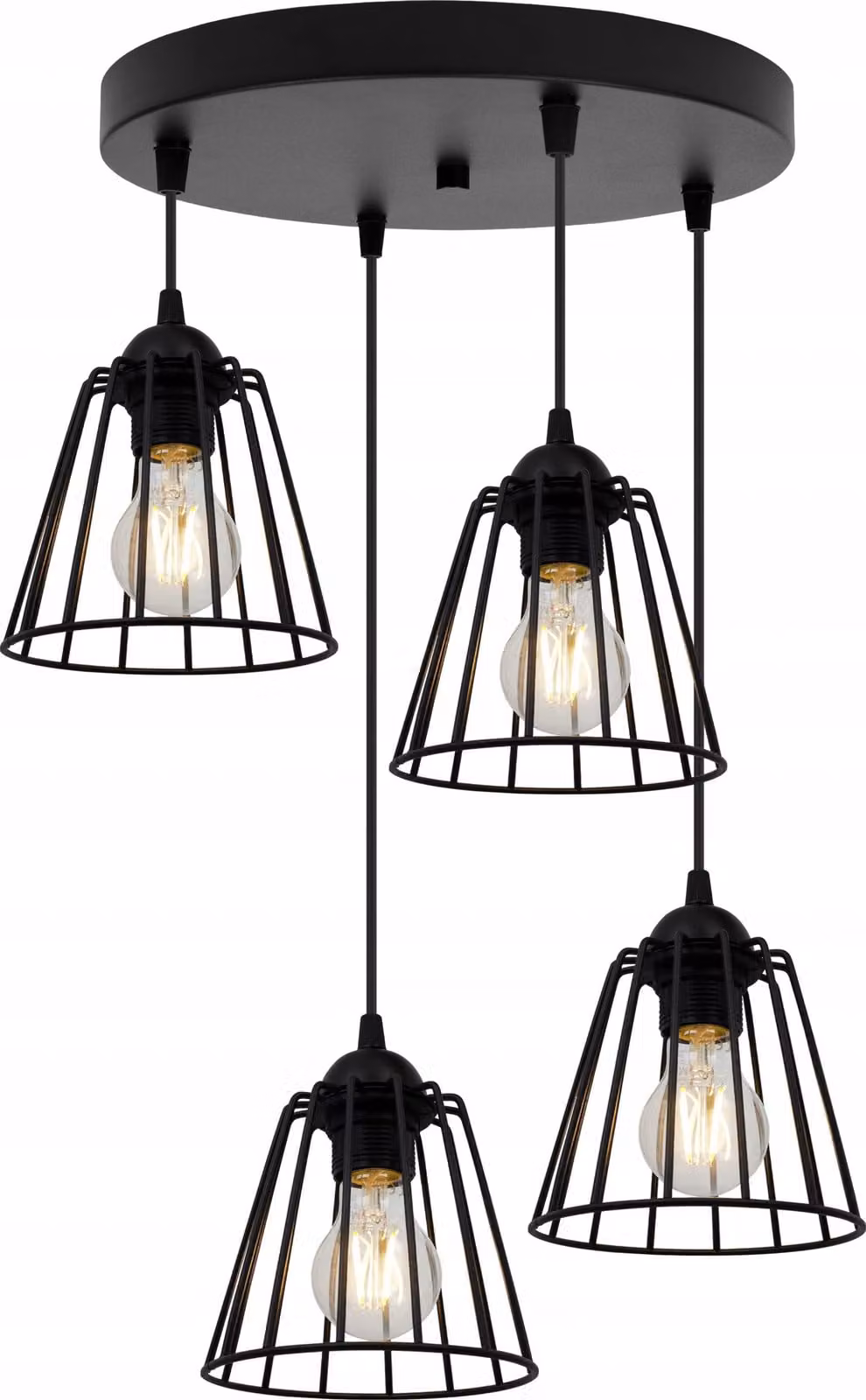 Lampadario A Sospensione In Filo Metallico Nero Loft Lampadario A Cronchetto Led