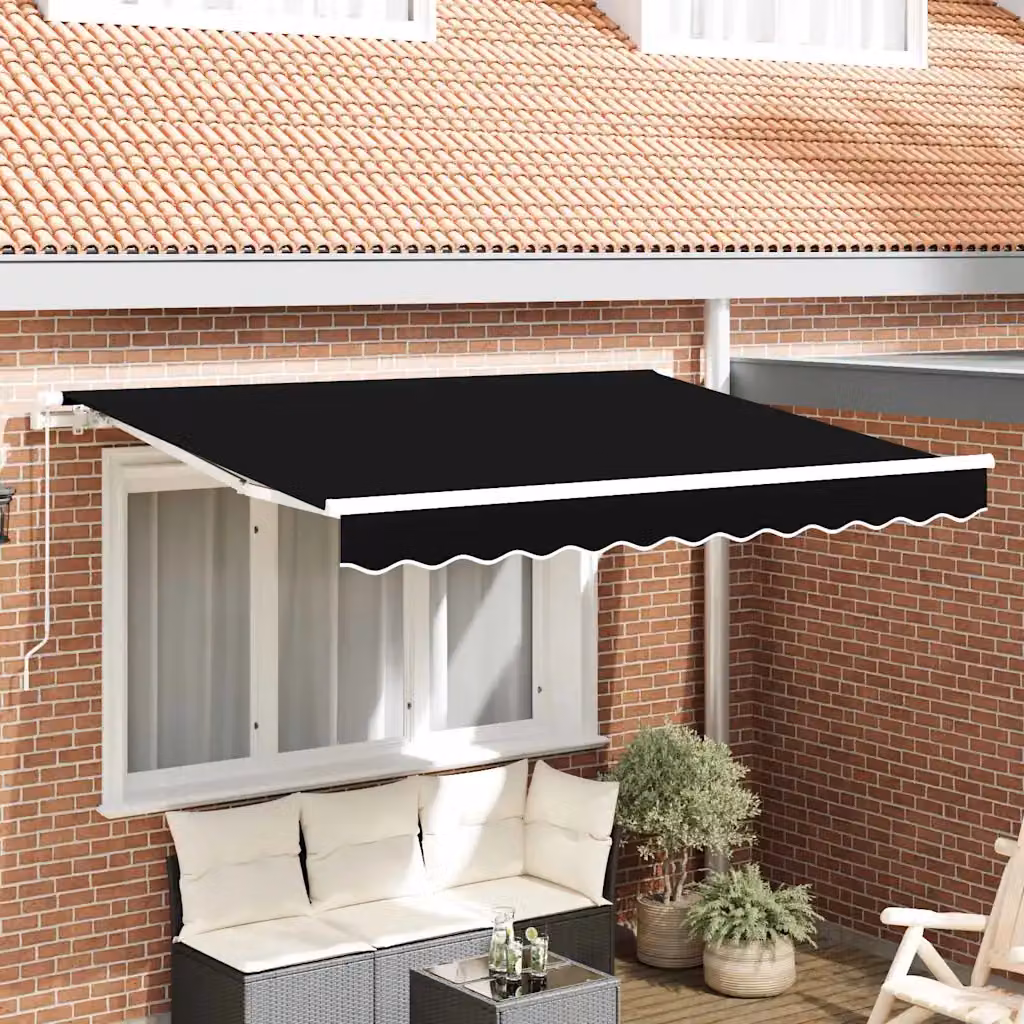 Telo di ricambio per tenda da sole vidaXL in poliestere, Nero, 3 x 2,5 m