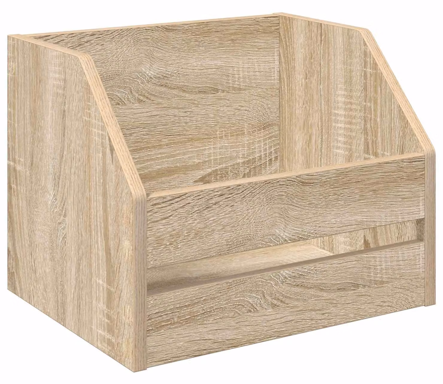 Set di custodie per dischi in vinile, finitura Sonoma-Eiche, dimensioni 38 x 30 x 29 cm, realizzato in materiale composito di legno