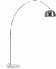 Lampada da terra Bizzotto NEW CLASS Argento con paralume a cupola in metallo, 1 luce E27 60W, H x L x P: 230 x 45 x 200 cm