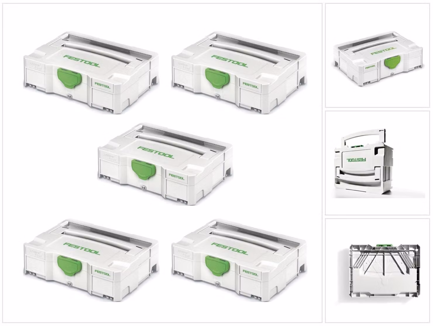 Festool 5 x Systainer T-LOC SYS 1 TL valigetta portautensili grigio chiaro collegabile ( 497563 )